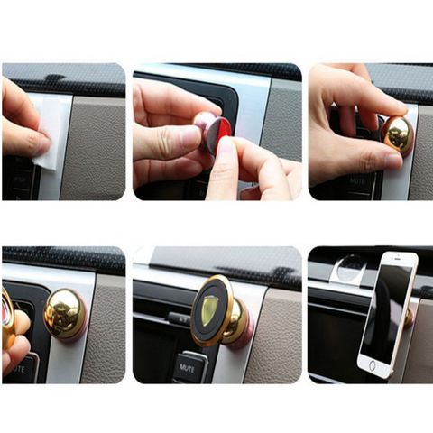 Giá Đỡ Điện Thoại Hít Nam Châm 360 Độ Cho Ô Tô - Thiết Kế Sang Trọng + Tặng Bút Bi Cao Cấp
