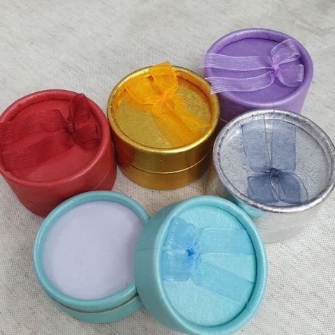 Combo 30 Hộp Tròn Đựng Nhẫn Gấm Nơ Cao Cấp - Hộp Đựng Trang Sức Đa Dạng Màu Sắc Tiện Dụng cho Dây Chuyền và Bông Tai