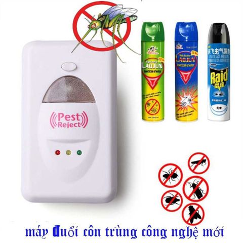 Máy Đuổi Côn Trùng Pest Reject - Thiết Bị Đuổi Chuột, Muỗi, Gián Bằng Sóng Siêu Âm An Toàn, Không Sát Sinh, Phạm Vi Hiệu Quả 50-80m²