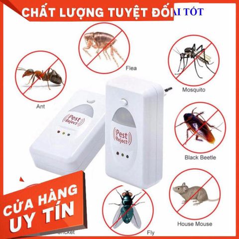 Máy Đuổi Côn Trùng Pest Reject - Thiết Bị Đuổi Chuột, Muỗi, Gián Bằng Sóng Siêu Âm An Toàn, Không Sát Sinh, Phạm Vi Hiệu Quả 50-80m²