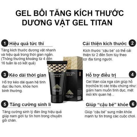 Gel Titan Gold - Chăm Sóc Sức Khỏe Nam Giới Tăng Cường Tự Tin và Sinh Lý - Hàng Chính Hãng Nga từ IKEDA FACTORY
