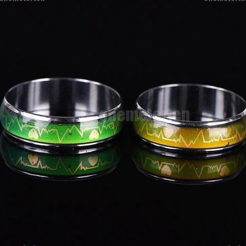 Nhẫn Cảm Biến Nhiệt Đổi Màu Theo Cảm Xúc - Nhẫn Titan Thay Đổi Màu Tâm Trạng, Kích Thước 16-20mm, Hàng Mới 100%