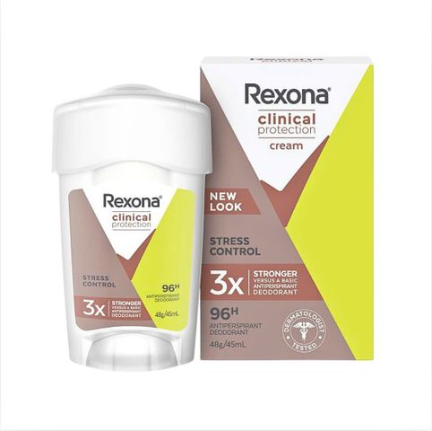 Lăn Khử Mùi Kem Rexona Clinical Protection Stress Control - Chống Hôi, Bảo Vệ 96 Giờ, Công Nghệ MotionSense