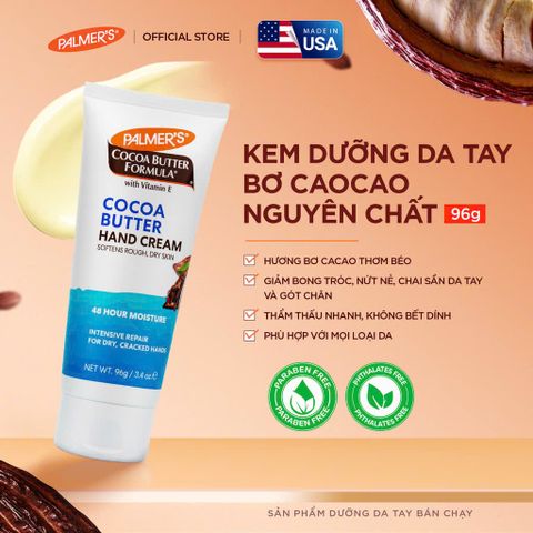 Kem Dưỡng Da Tay Palmer's Cocoa Butter Formula Vitamin E - Dưỡng Ẩm Sâu, Chống Oxy Hóa, Phục Hồi Da Khô Nứt Nẻ 48 Giờ