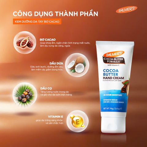 Kem Dưỡng Da Tay Palmer's Cocoa Butter Formula Vitamin E - Dưỡng Ẩm Sâu, Chống Oxy Hóa, Phục Hồi Da Khô Nứt Nẻ 48 Giờ
