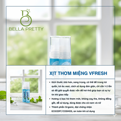 Combo 6 Chai Xịt Thơm Miệng Vfresh 10ml - Khử Mùi Hôi Miệng, Hơi Thở Thơm Mát, Giải Pháp Tự Tin Giao Tiếp