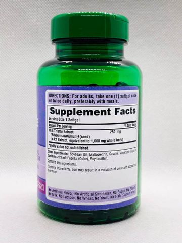 Chiết Xuất Cây Kế Sữa (Milk Thistle) Puritan Pride 1000mg - Hỗ Trợ Chức Năng Gan Khỏe Mạnh, 90 Viên Chính Hãng
