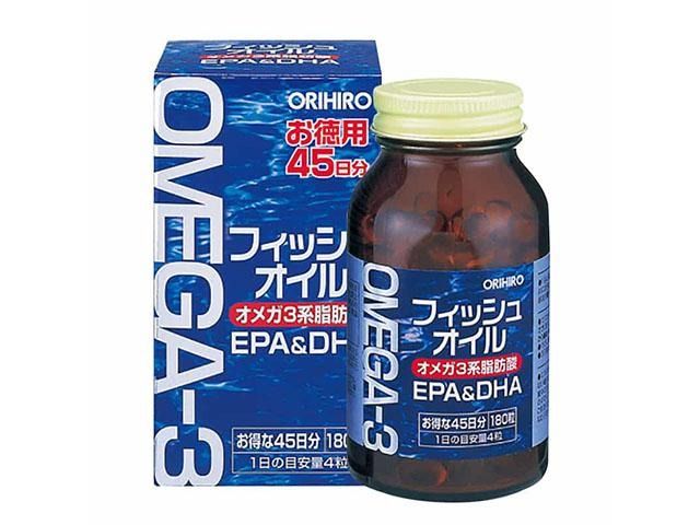 Dầu Cá Omega 3 Orihiro Nhật Bản 180 Viên - Hỗ Trợ Tim Mạch, Tăng Cường Trí Não và Cải Thiện Thị Lực Chính Hãng