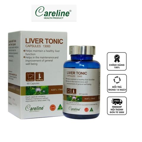 Viên uống hỗ trợ chức năng gan Careline Liver Tonic Capsule - Giải pháp cho sức khỏe gan từ Úc, bảo vệ và cải thiện chức năng gan hiệu quả