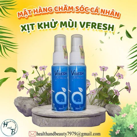 Xịt Khử Mùi Vfresh 30ml - Ngăn Ngừa Mùi Hôi Cơ Thể và Quần Áo, Không Cồn, Không Paraben, Dành Cho Người Thích Sự Tươi Sáng