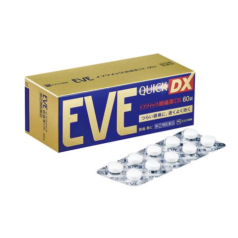 Viên uống giảm đau EVE Quick DX 60 viên - Giảm đau đầu, đau răng, đau bụng kinh, hạ sốt nhanh hiệu quả từ Nhật Bản