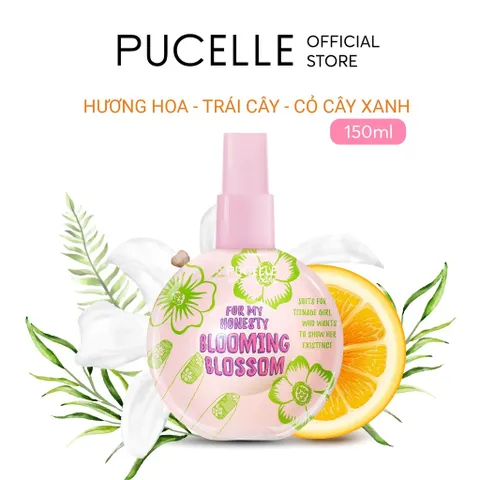 Nước Hoa PUCELLE Mist Cologne Blooming Blossom 150ml - Hương Hoa Trái Cây Tươi Mát, Nữ Tính và Quyến Rũ - Quà Tặng Tuyệt Vời cho Phái Đẹp