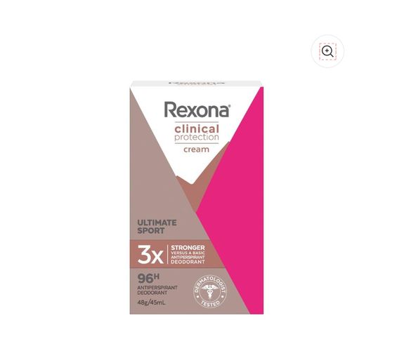 Lăn Khử Mùi Rexona Women Clinical Protection Ultimate Sport 48g - Dạng Kem Năng Động, Hỗ Trợ Kiểm Soát Mồ Hôi Cho Nữ