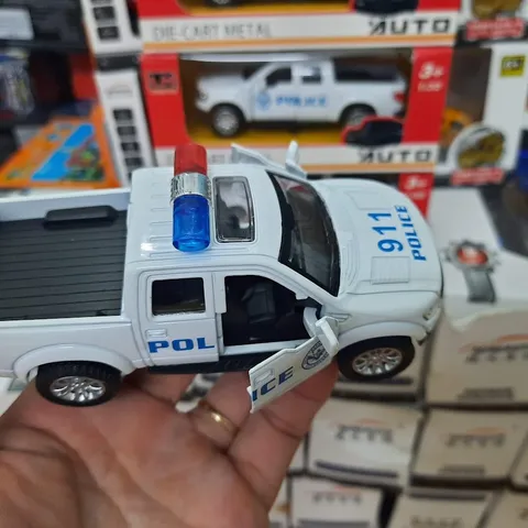 Xe Mô Hình Ô Tô Cảnh Sát Mini Kim Loại Có Đèn & Âm Thanh - Đồ Chơi Trẻ Em Chất Lượng Cao, Kích Thước 12.2cm x 5.5cm x 5.5cm