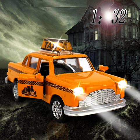 Mô Hình Xe Ô Tô Taxi Mini Tỉ Lệ 1:36 Bằng Sắt Mở Được Cửa Có Đèn Âm Thanh - Đồ Chơi Trẻ Em Chất Lượng Cao