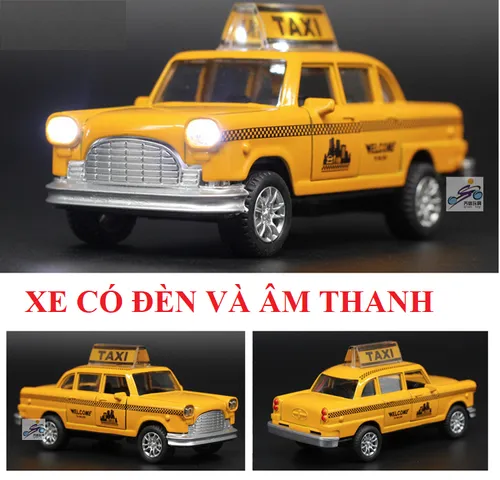 Mô Hình Xe Ô Tô Taxi Mini Tỉ Lệ 1:36 Bằng Sắt Mở Được Cửa Có Đèn Âm Thanh - Đồ Chơi Trẻ Em Chất Lượng Cao