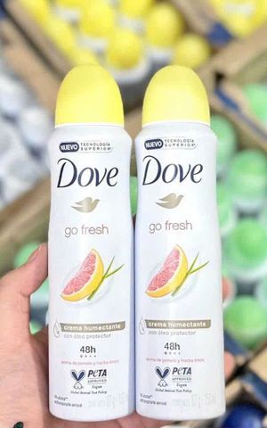 Xịt Khử Mùi Dove Go Fresh Bưởi 150ml - Khử Mùi Hiệu Quả, Tươi Mát, Dành Cho Phái Đẹp, Chăm Sóc Da Mềm Mịn