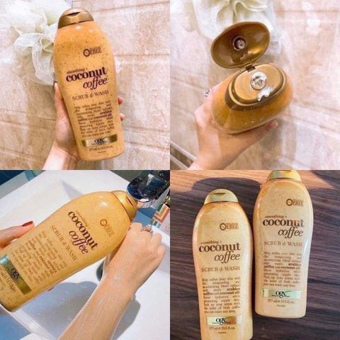 Sữa Tắm Tẩy Tế Bào Chết Ogx Coconut Coffee 577ml - Dưỡng Da Sáng Mịn, Hương Vị Cà Phê Nhiệt Đới, Chăm Sóc Da Toàn Diện