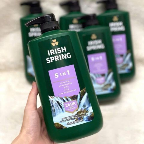 Sữa Tắm Gội Xả Irish Spring 887ml - Giúp Làm Sạch Sâu, Giữ Độ Ẩm, Thư Giãn Và Tươi Mát Cho Cơ Thể