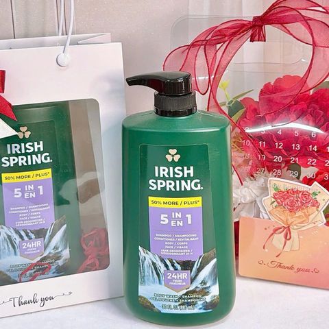 Sữa Tắm Gội Xả Irish Spring 887ml - Giúp Làm Sạch Sâu, Giữ Độ Ẩm, Thư Giãn Và Tươi Mát Cho Cơ Thể