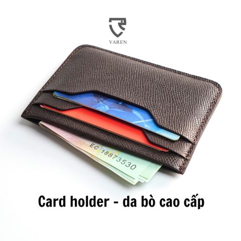 Ví Thẻ VAREN Da Bò Cao Cấp Unisex - Ví Mini Tinh Tế Dành Cho Nam Nữ, Phong Cách Sang Trọng, Lý Tưởng Làm Quà Tặng