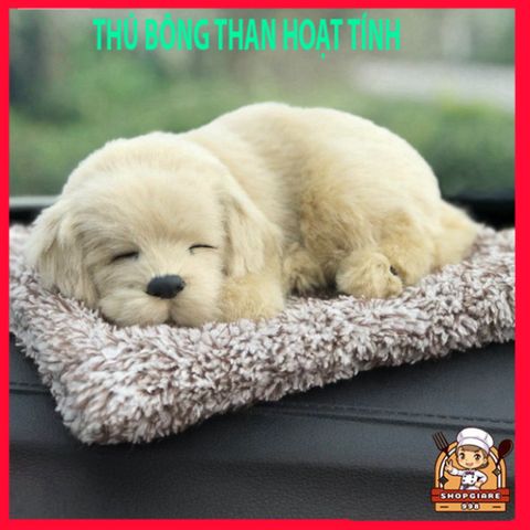 Thú Bông Cún Vàng Kem Lõi Than Hoạt Tính Khử Mùi - Phụ Kiện Ô Tô Trang Trí Khí Lọc Không Khí, Dễ Thương cho Xe Hơi và Nhà Ở