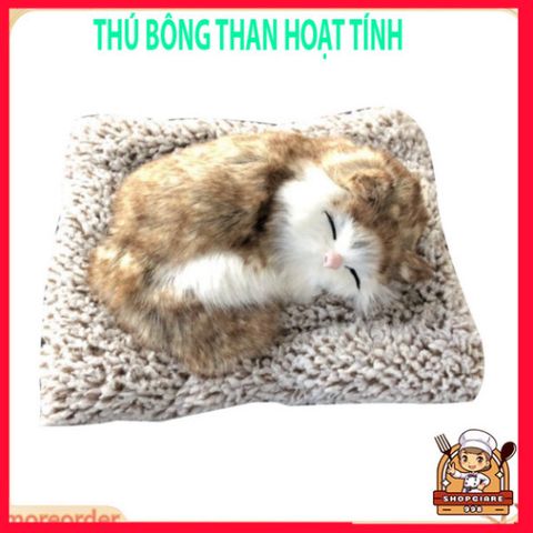 Thú Nhồi Bông Hình Mèo Con Ngủ - Lọc Không Khí Than Hoạt Tính, Phụ Kiện Ô Tô, Đồ Chơi Trẻ Em, Quà Tặng Sinh Nhật