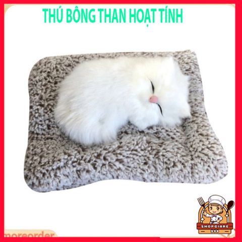 Thú Nhồi Bông Hình Mèo Con Ngủ - Lọc Không Khí Than Hoạt Tính, Phụ Kiện Ô Tô, Đồ Chơi Trẻ Em, Quà Tặng Sinh Nhật