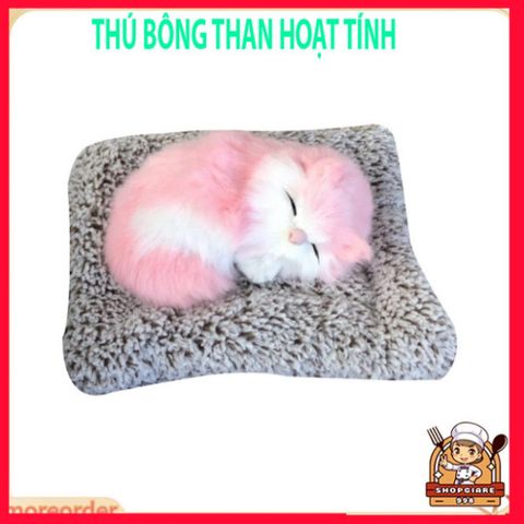 Thú Nhồi Bông Hình Mèo Con Ngủ - Lọc Không Khí Than Hoạt Tính, Phụ Kiện Ô Tô, Đồ Chơi Trẻ Em, Quà Tặng Sinh Nhật