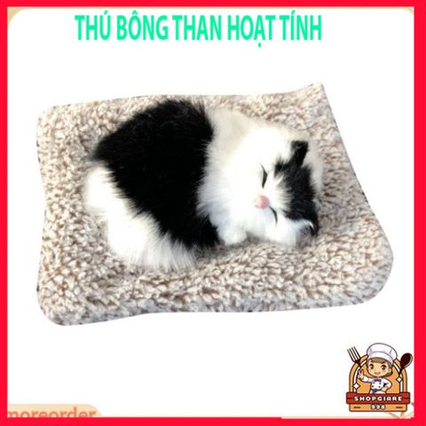Thú Nhồi Bông Hình Mèo Con Ngủ - Lọc Không Khí Than Hoạt Tính, Phụ Kiện Ô Tô, Đồ Chơi Trẻ Em, Quà Tặng Sinh Nhật