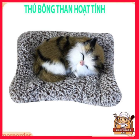 Thú Nhồi Bông Hình Mèo Con Ngủ - Lọc Không Khí Than Hoạt Tính, Phụ Kiện Ô Tô, Đồ Chơi Trẻ Em, Quà Tặng Sinh Nhật