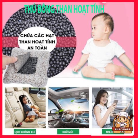 Thú Bông Khử Mùi Than Hoạt Tính - Trang Trí Taplo Xe Hơi, Phụ Kiện Ô Tô Dễ Thương, Hút Ẩm Hiệu Quả 500g
