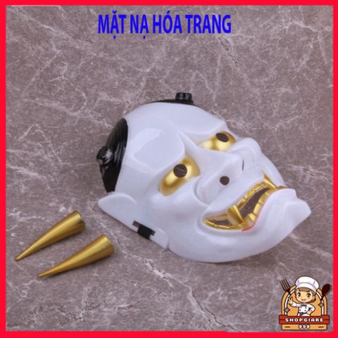 Mặt Nạ Ma Quái Nhật Bản Prajna - Halloween Joker Anime Cosplay Đen Đỏ Trắng, Đạo Cụ Tiệc Chất Lượng Cao