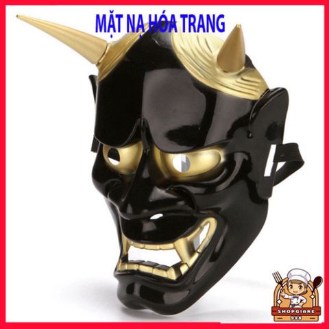 Mặt Nạ Ma Quái Nhật Bản Prajna - Halloween Joker Anime Cosplay Đen Đỏ Trắng, Đạo Cụ Tiệc Chất Lượng Cao