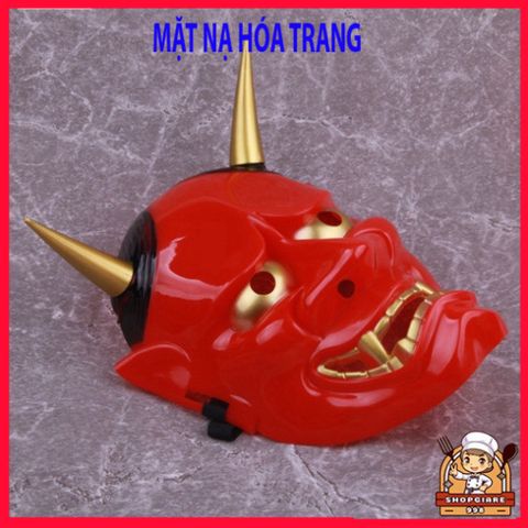 Mặt Nạ Ma Quái Nhật Bản Prajna - Halloween Joker Anime Cosplay Đen Đỏ Trắng, Đạo Cụ Tiệc Chất Lượng Cao