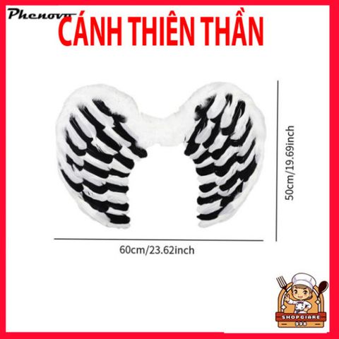 Cánh Thiên Thần Cosplay Trắng - Phụ Kiện Tiệc Tùng Halloween & Vũ Hội Hóa Trang 60cm x 50cm, Quà Tặng Độc Đáo Cho Fan Hóa Trang