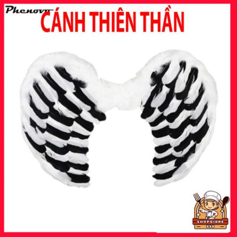 Cánh Thiên Thần Cosplay Trắng - Phụ Kiện Tiệc Tùng Halloween & Vũ Hội Hóa Trang 60cm x 50cm, Quà Tặng Độc Đáo Cho Fan Hóa Trang