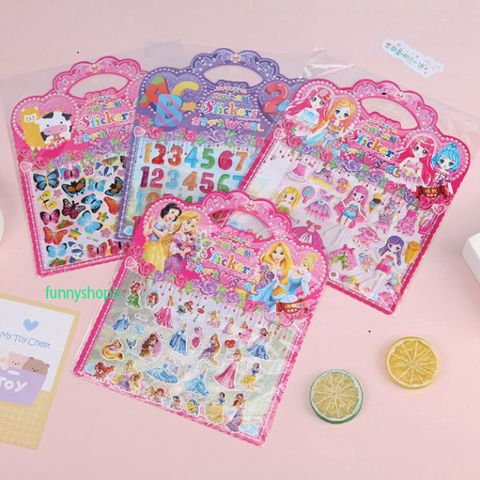 Sticker Hoạt Hình Dán Nổi 3D Đẹp - Nhãn Dán Trang Trí Sổ, Bình Nước, Điện Thoại - Quà Tặng Dễ Thương Cho Bé