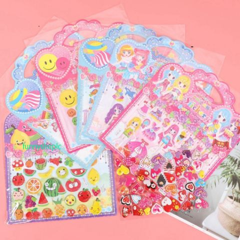 Sticker Hoạt Hình Dán Nổi 3D Đẹp - Nhãn Dán Trang Trí Sổ, Bình Nước, Điện Thoại - Quà Tặng Dễ Thương Cho Bé