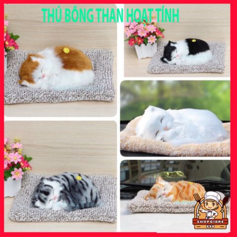 Gấu Bông Khử Mùi Ô Tô - Thú Bông Chó Mèo Than Hoạt Tính Trang Trí Bàn Làm Việc, Quà Tặng Dễ Thương Cho Trẻ Em
