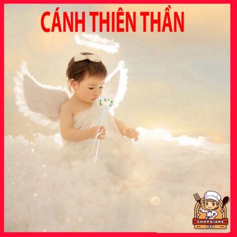 Cánh lông vũ trắng Halloween cho bé - Phụ kiện chụp hình, Cosplay, Dây buộc tóc và Đũa ma thuật - Thời trang Unisex