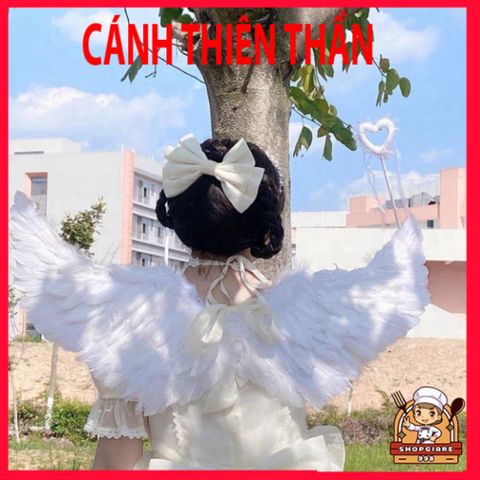 Cánh lông vũ trắng Halloween cho bé - Phụ kiện chụp hình, Cosplay, Dây buộc tóc và Đũa ma thuật - Thời trang Unisex