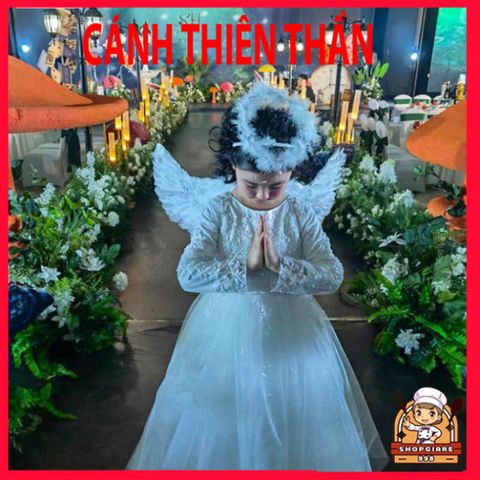 Cánh lông vũ trắng Halloween cho bé - Phụ kiện chụp hình, Cosplay, Dây buộc tóc và Đũa ma thuật - Thời trang Unisex