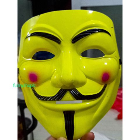 Mặt Nạ Hacker Vàng Đậm 2021 - Đồ Hóa Trang Ngọn Nghề Cho Tiệc Halloween & Ngày Hội Hóa Trang Trẻ Em