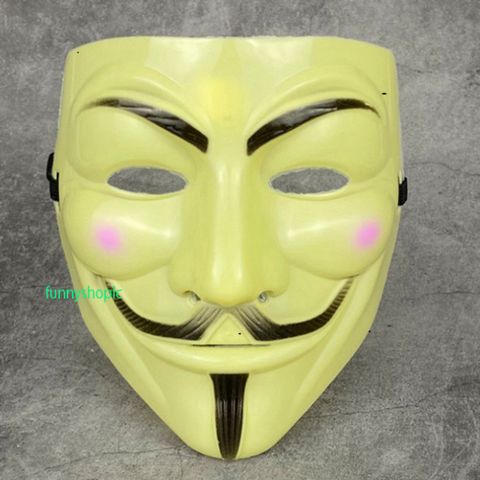 Mặt Nạ Hacker Vàng Đậm 2021 - Đồ Hóa Trang Ngọn Nghề Cho Tiệc Halloween & Ngày Hội Hóa Trang Trẻ Em