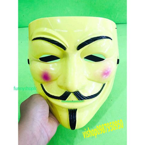 Mặt Nạ Hacker Vàng Đậm 2021 - Đồ Hóa Trang Ngọn Nghề Cho Tiệc Halloween & Ngày Hội Hóa Trang Trẻ Em