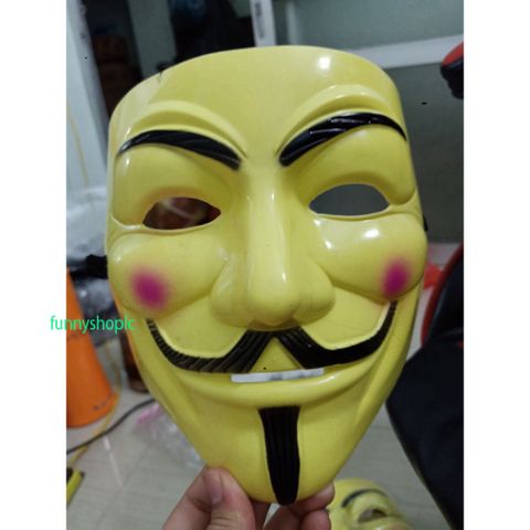 Mặt Nạ Hacker Vàng Đậm 2021 - Đồ Hóa Trang Ngọn Nghề Cho Tiệc Halloween & Ngày Hội Hóa Trang Trẻ Em