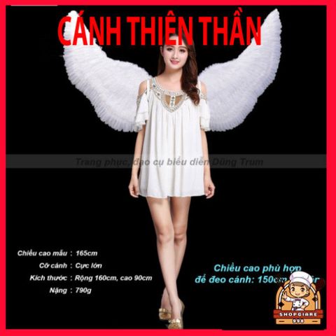Cánh Thiên Thần Lông Vũ Trắng - Bộ Phụ Kiện Nhập Vai Thiên Thần Cho Biểu Diễn và Chụp Ảnh - Chất Lượng Cao, Nhiều Kích Cỡ