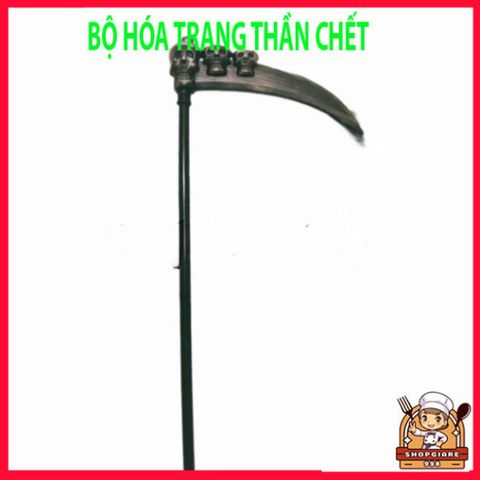 Bộ Trang Phục Thần Chết Halloween - Áo Choàng, Mặt Nạ, Lưỡi Hái & Găng Tay, Hóa Trang Ma Quái Cho Tiệc Tùng