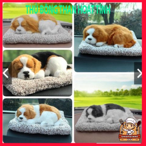 Gấu Bông Chó Mèo Than Hoạt Tính - Khử Mùi và Trang Trí Xe Hơi, Kích Thước 28x20cm hoặc 14x17cm, 99% Giống Thật